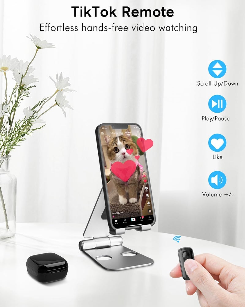 INNCNN Remote Scrolling Ring for TikTok, Bluetooth Page Turner for iPad iPhone, Scroller Remote for TIK Tok, Camera Shutter Remote Control for iOS, Android - Black - Image 2
